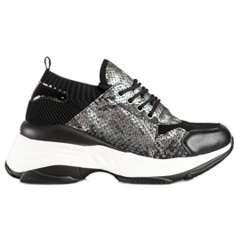 SHELOVET Sneakers senza lacci con stampa serpente nero