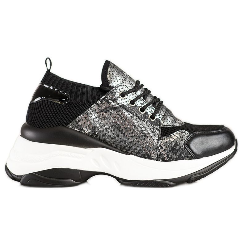 SHELOVET Sneakers senza lacci con stampa serpente nero