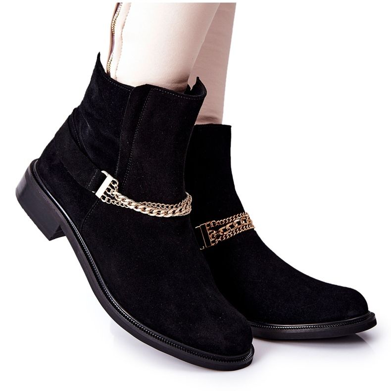 Stivali in pelle da donna Nicole Black Dome nero