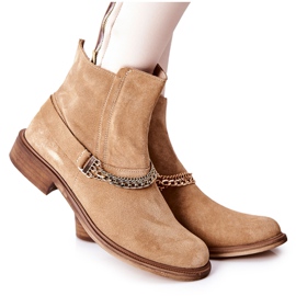 Stivali Pelle Donna Nicole Beige Dome