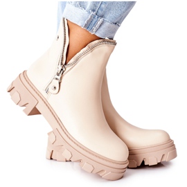 FI1 Stivaletti Donna Con Ritagli Beige Rhythm