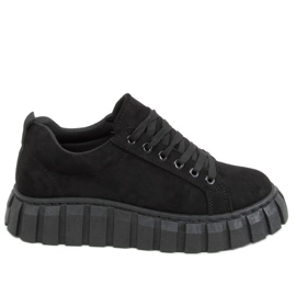 Sneakers nere 19287 All Black con suola spessa nero
