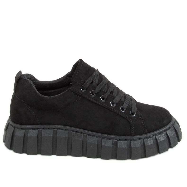 Sneakers nere 19287 All Black con suola spessa nero