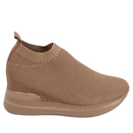 Camel RQ316 Scarpe sportive con zeppa color cammello marrone