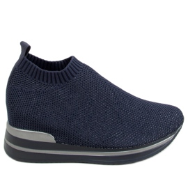 Scarpe sportive blu navy su zeppa RQ316 Blue