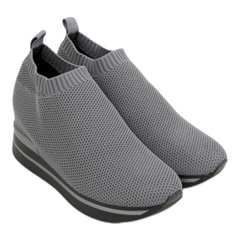 Grigio RQ316 Scarpe sportive grigie con zeppa