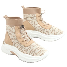 Stivaletti a calzino beige 85-743 Cachi