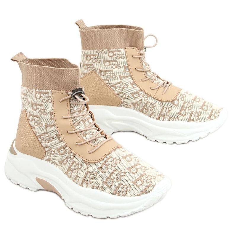 Stivaletti a calzino beige 85-743 Cachi