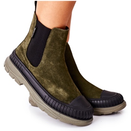 Stivaletti Donna Stivaletti Chelsea Pelle Scamosciata Big Star II274355 Cachi verde