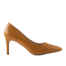 Décolleté classiche color cammello su tacco Isla marrone