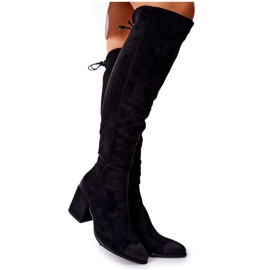 Vinceza Stivali Donna Con Tacco Camoscio Nero Corrig