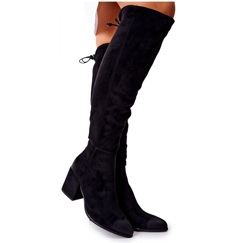 Vinceza Stivali Donna Con Tacco Camoscio Nero Corrig