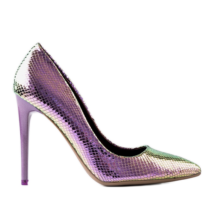 I tacchi alti viola iridescenti di Audrey