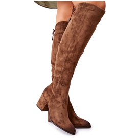 Vinceza Stivali Donna Con Tacco Camoscio Marrone Corrig cachi