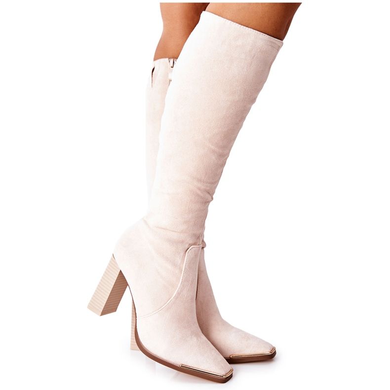 PS1 Stivali caldi da donna Punta dorata Beige Puentos