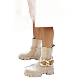 PS1 Stivaletti caldi da donna Stivali Jodhpur Beige Rock My Life