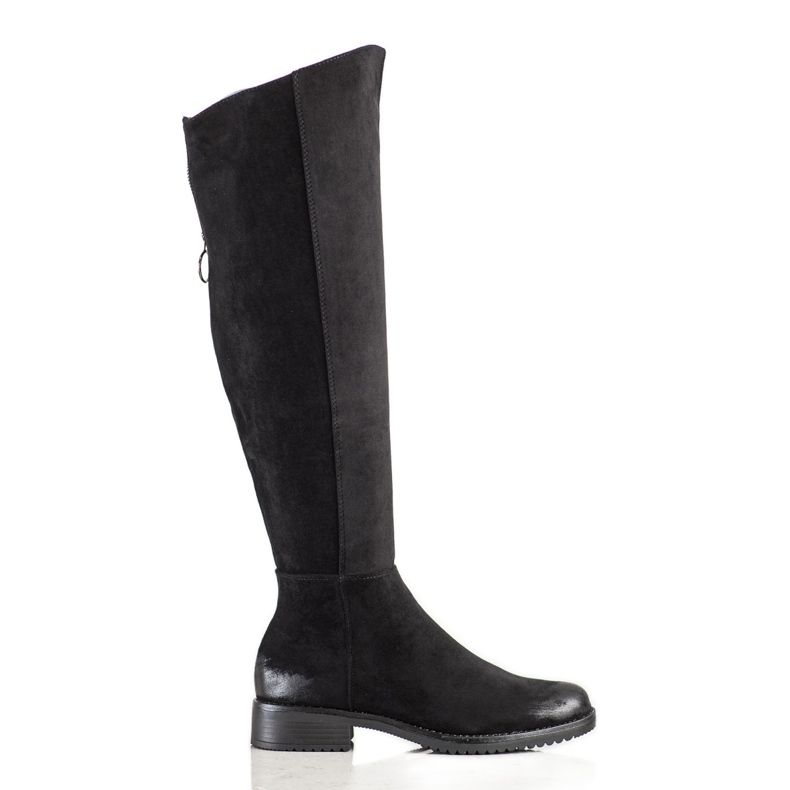 Stivali casual VINCEZA in pelle scamosciata nero