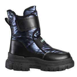 Seastar Stivali da neve in velcro nero blu