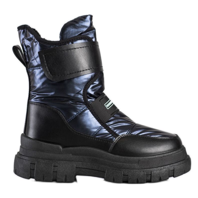 Seastar Stivali da neve in velcro nero blu