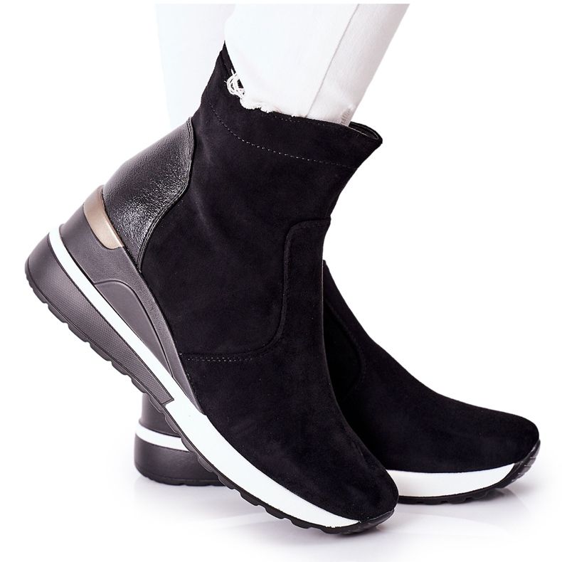 Vinceza Stivali da donna con zeppa Black Greenfort nero