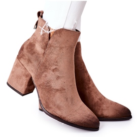 Vinceza Stivali Donna Con Tacco Camoscio Beige Carrick