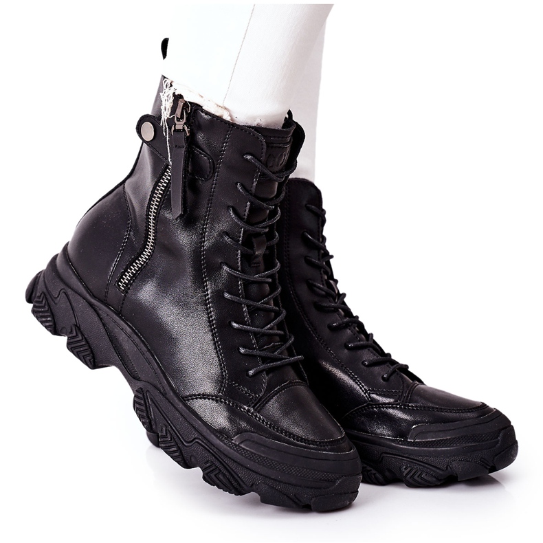 Stivali in pelle da donna GOE II2N4031 Nero