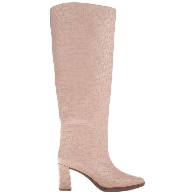 Marco Shoes Stivali con tacco per un polpaccio largo beige