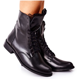 Stivali caldi in pelle da donna Nicole Black 2193/001 nero