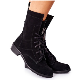 Stivaletti in pelle velour da donna Stivali Nicole Nero 2581/028