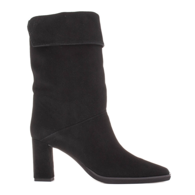 Marco Shoes Stivaletti con tacco alto e colletto risvoltato nero