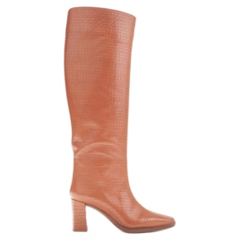 Marco Shoes Stivali con tacco alto e tomaia regolare marrone