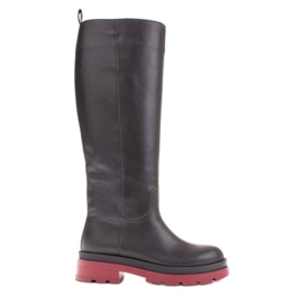Marco Shoes Stivali trapper con tomaia regolare nero