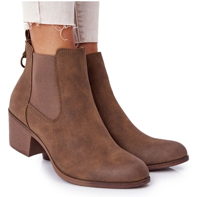 PJ1 Stivali caldi da donna Jodhpur Heel 20Y8014-6 marrone