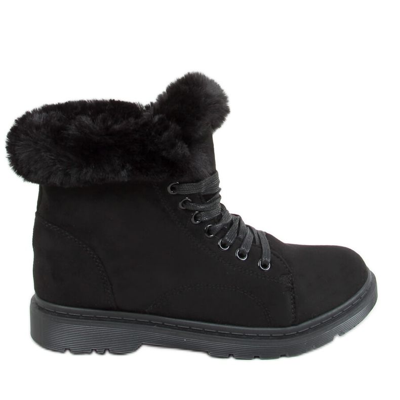 Nero XY21 Sneakers nere con pelliccia