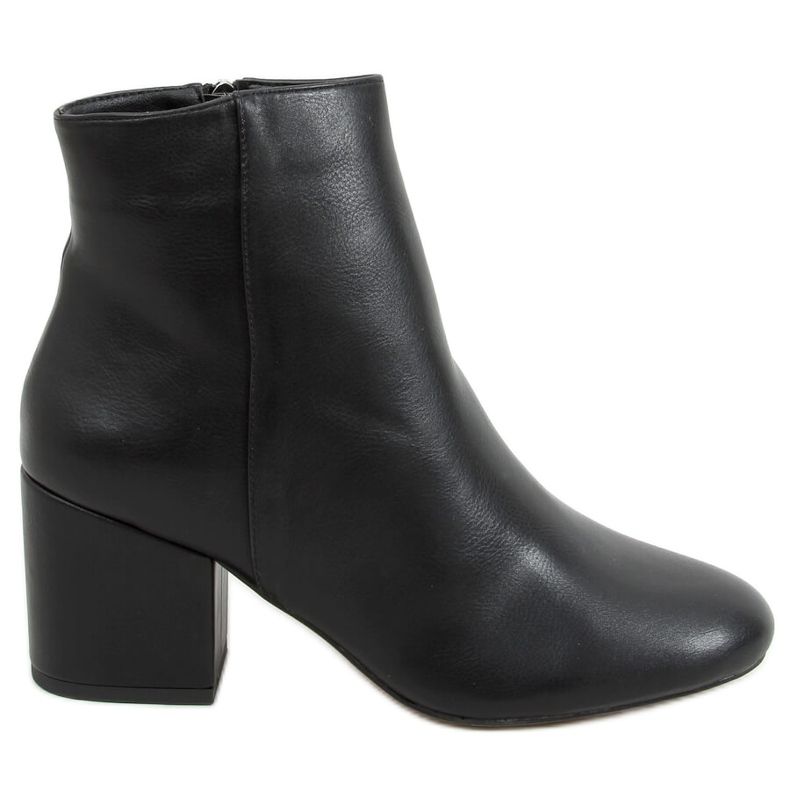 Stivali neri con tacco basso 9K6049-1PU Nero