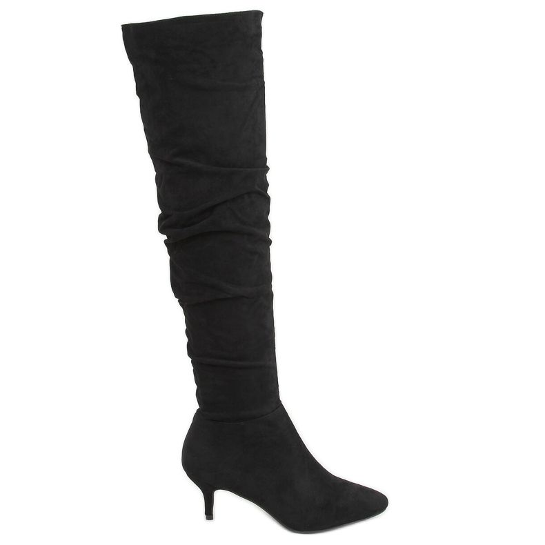Stivali neri con tacco basso 7004 Black nero