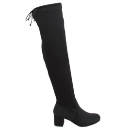 Stivali sopra il ginocchio con tomaia flessibile nero RF297-1 Black