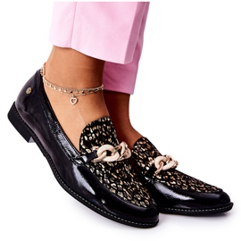 Scarpe brogue da donna Maciejka Mocassini laccati Nero 4099B-01 / 00-1