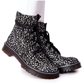Stivali da donna Glany Workers Maciejka Nero-Bianco 01609-48