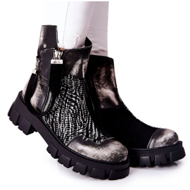 Stivaletti in pelle Stivali Jodhpur Maciejka Nero-Bianco 05137-21 bianca