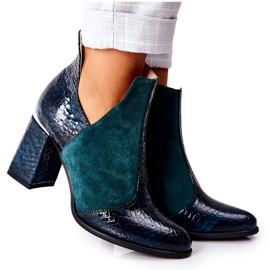 PA2 Stivali in pelle da donna con tacco verde I Wish