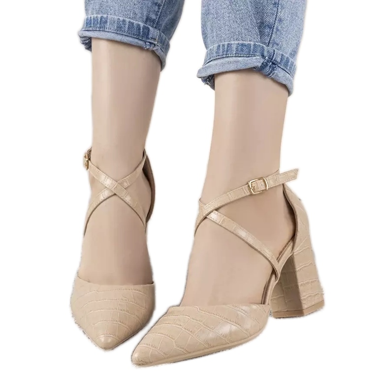 Décolleté beige su palo Strutt