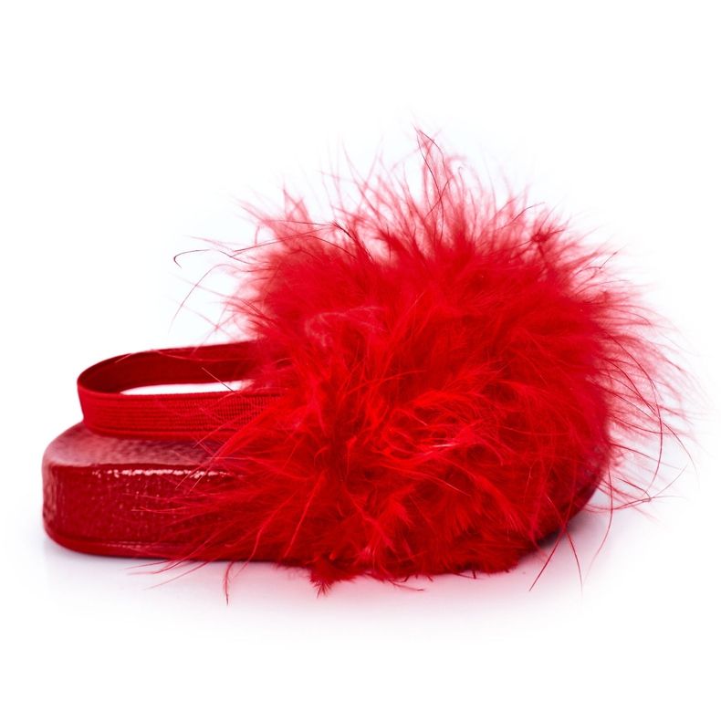 FR1 Pantofole In Gomma Per Bambini Con Pelliccia Skylar Rosso