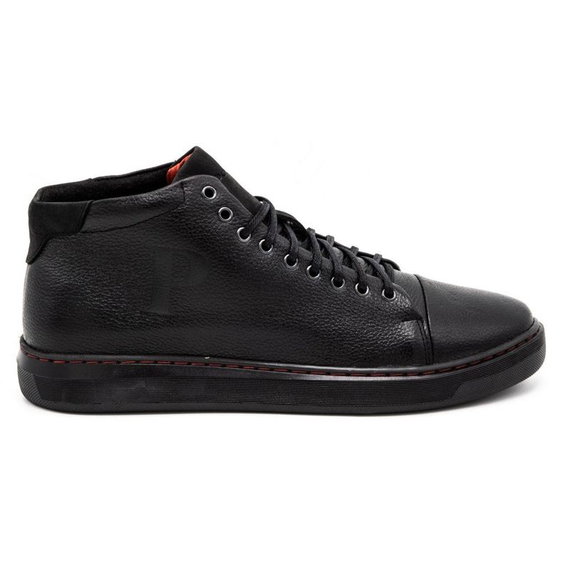 Polbut Scarpe isolate in pelle da uomo 2110F Black nero