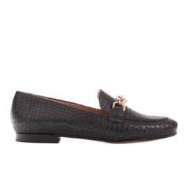 Marco Shoes Ballerine con catena d'oro nero