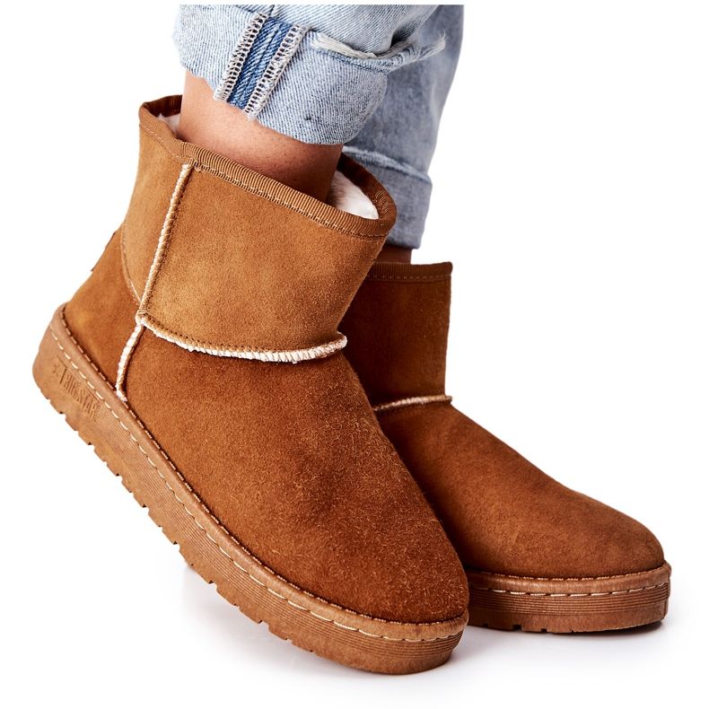 Stivali da neve da donna in pelle Big Star II274441 Camel marrone