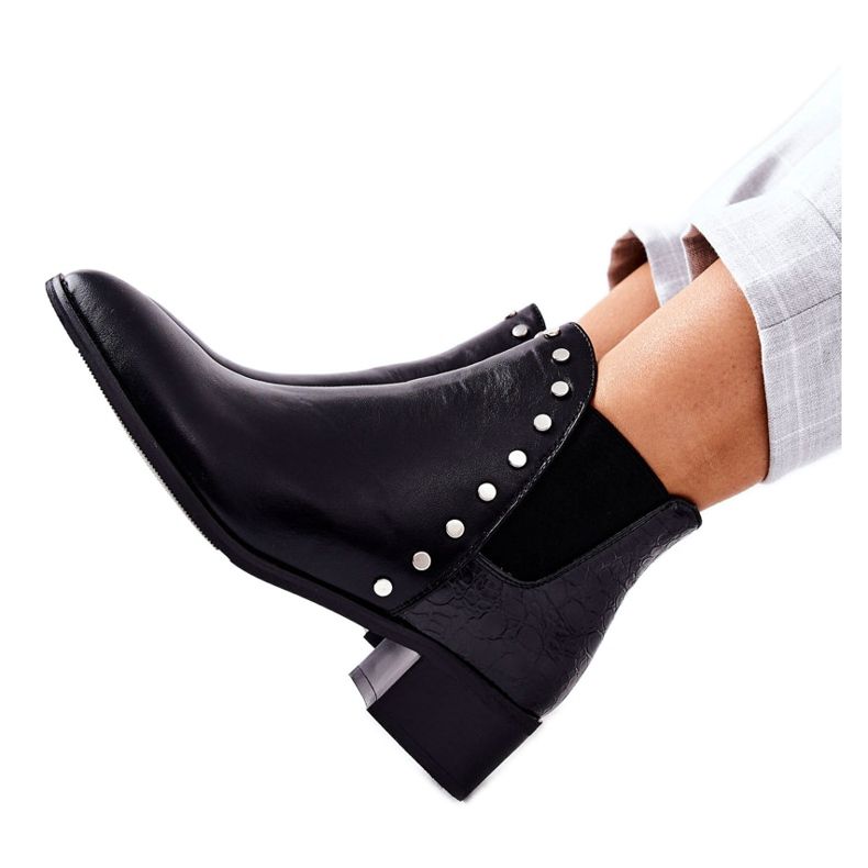 PG1 Stivaletti da donna Stivali Jodhpur Nero Barretos