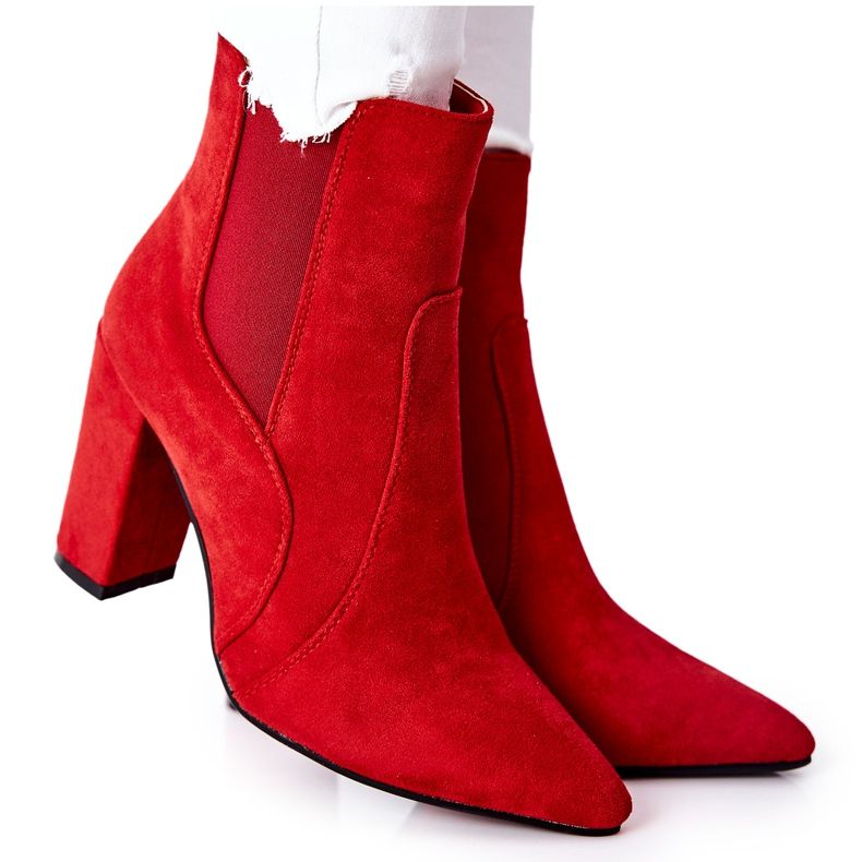 PG1 Stivali Da Donna In Pelle Scamosciata Con Tacco Rosso Kastren