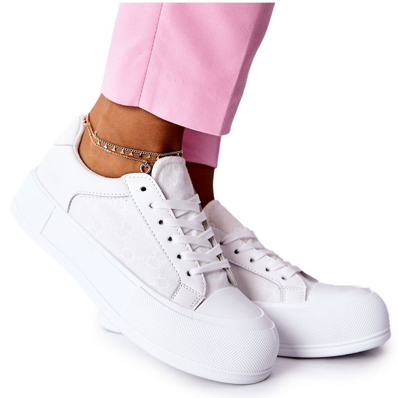 FB3 Sneakers Da Donna Sulla Piattaforma Bianco Miele bianca