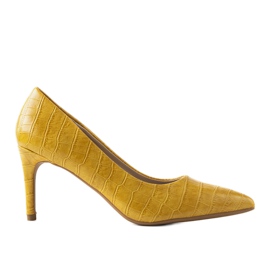 Décolleté senape su tacco stiletto Byatt giallo